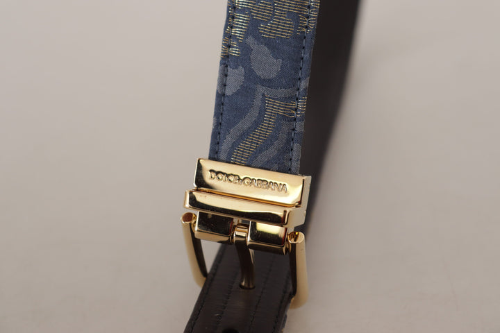 Elegant navy blue leather belt