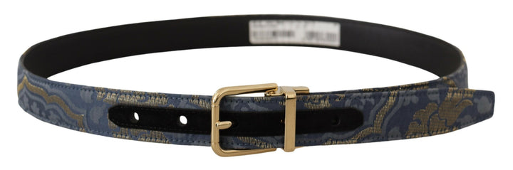Elegant navy blue leather belt