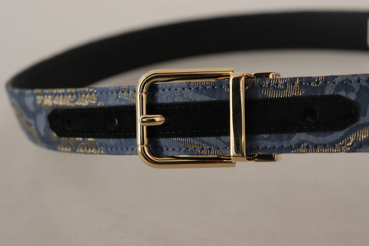 Elegant navy blue leather belt