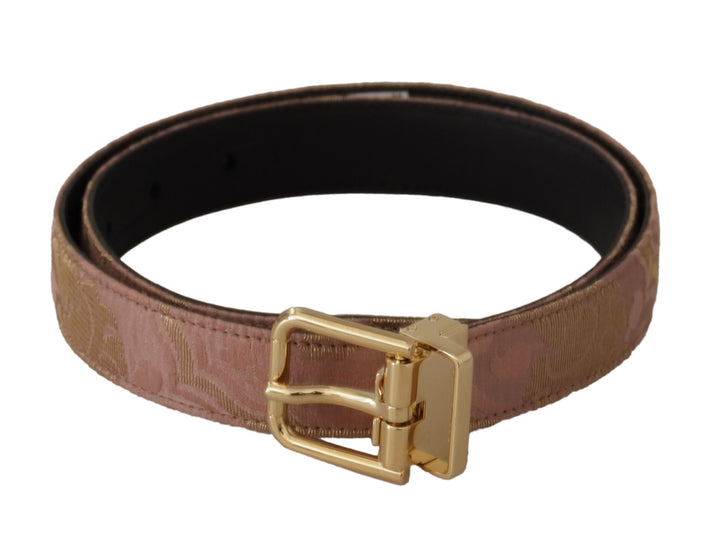 Chic pink leather belt with logo buckle