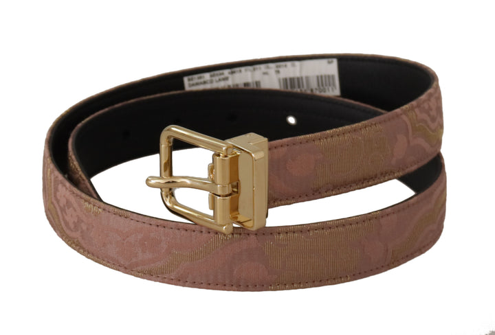 Chic pink leather belt with logo buckle