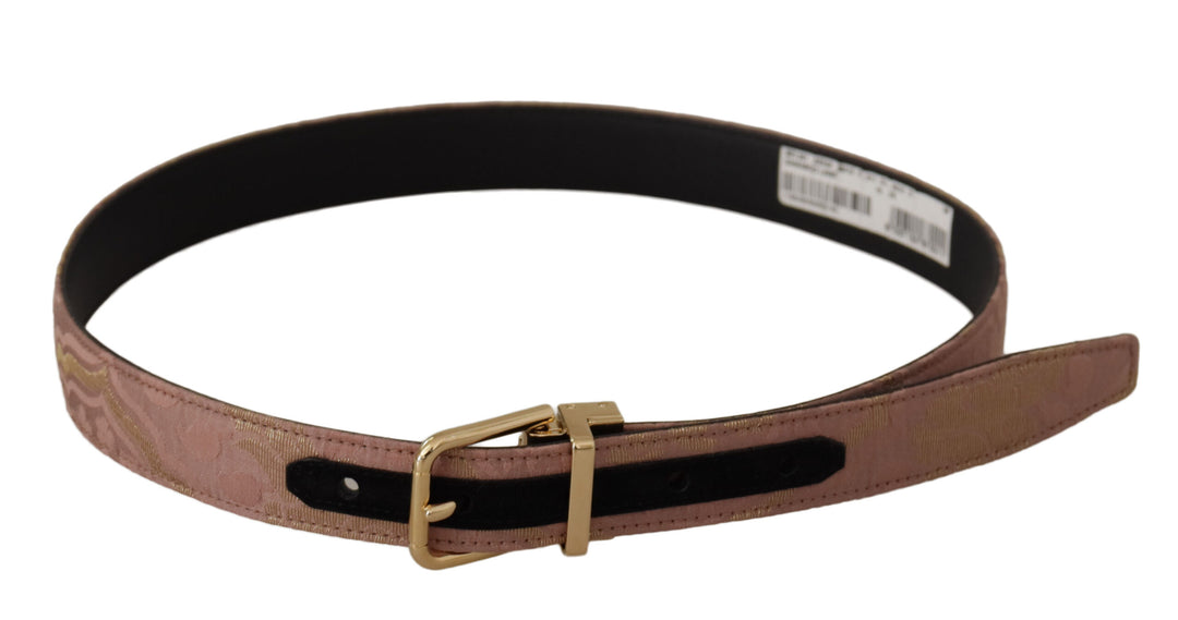 Chic pink leather belt with logo buckle