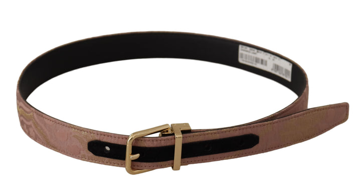 Chic pink leather belt with logo buckle