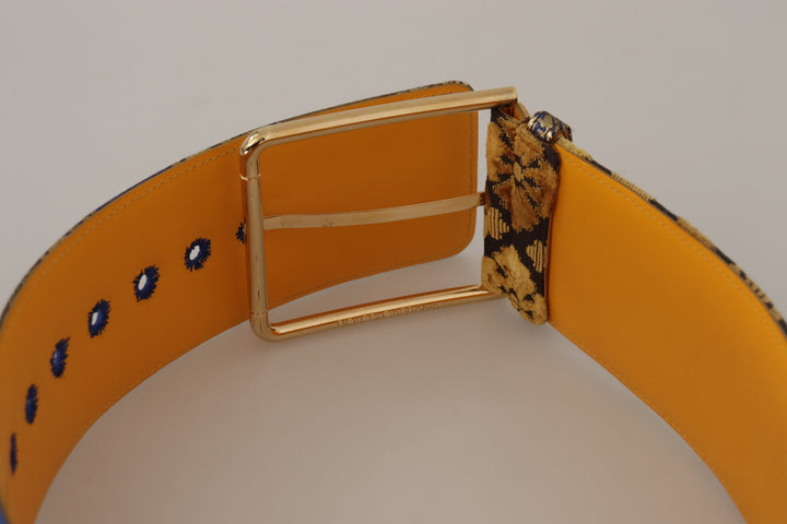 Elegant blue leather belt with metal buckle