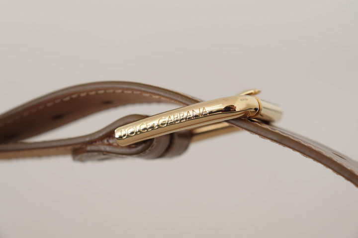 Bronze Kalbsleder Gold Logo Gürtelschnalle