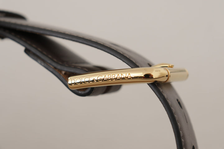Elegant leather belt with engraved buckle