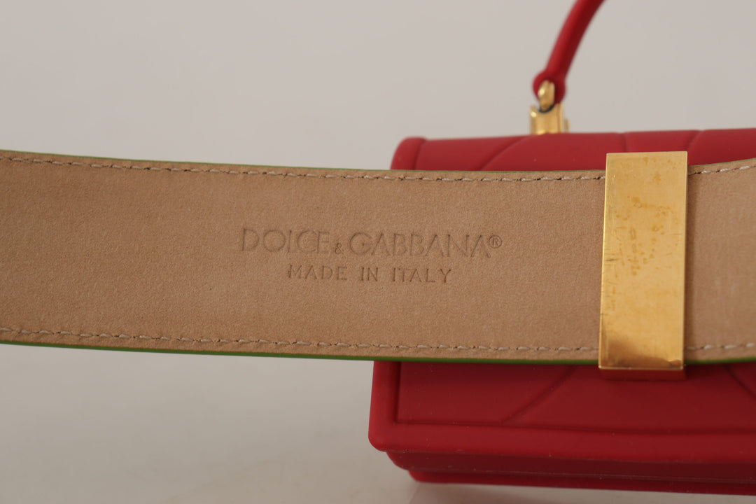 Dolce & Gabbana Eleganter Ledergürtel mit Mini-Taschen-Accessoire