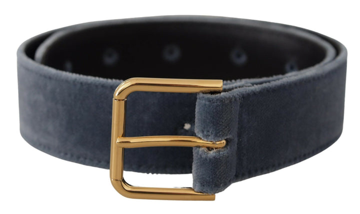 Elegant navy blue designer belt made of velvet