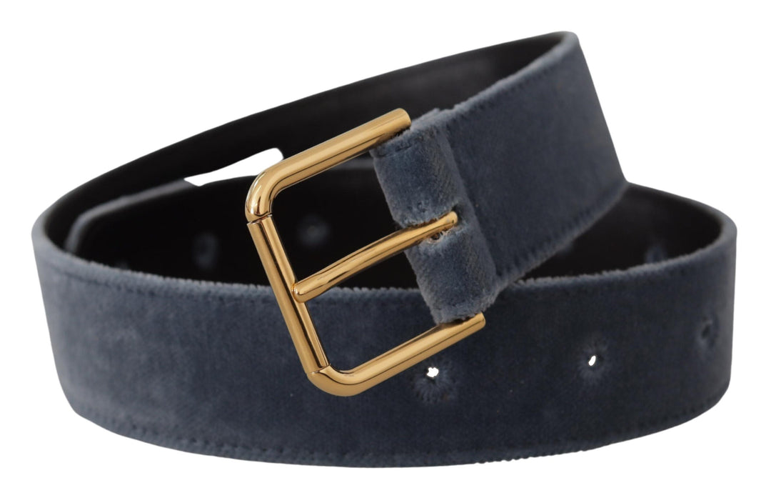 Elegant navy blue designer belt made of velvet