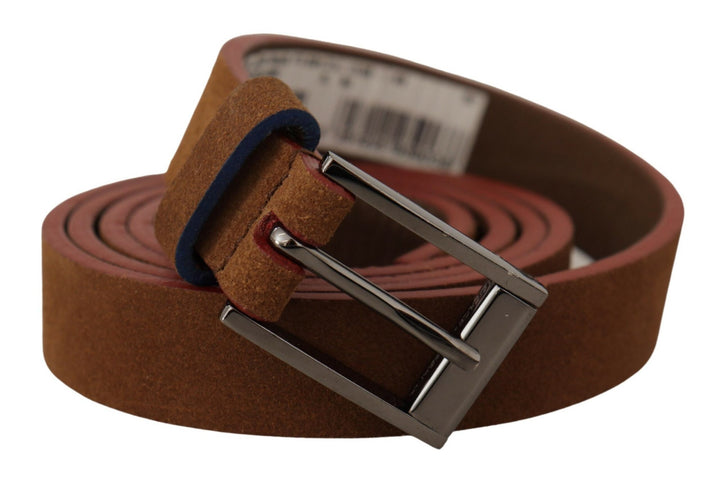 Brauner Logo gravierter Metall-Gürtel mit Gürtelschnalle