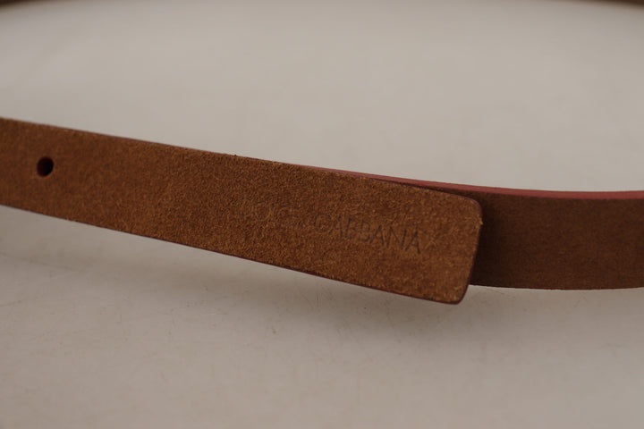 Brauner Logo gravierter Metall-Gürtel mit Gürtelschnalle