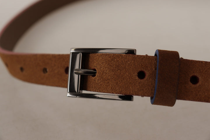 Brauner Logo gravierter Metall-Gürtel mit Gürtelschnalle