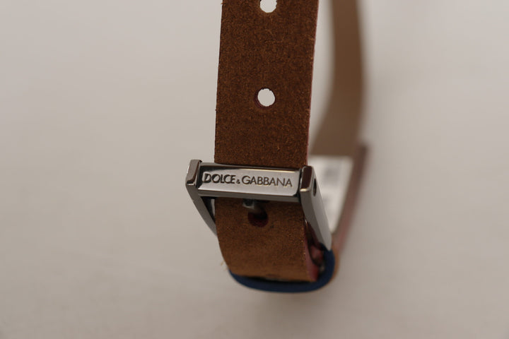 Brauner Logo gravierter Metall-Gürtel mit Gürtelschnalle