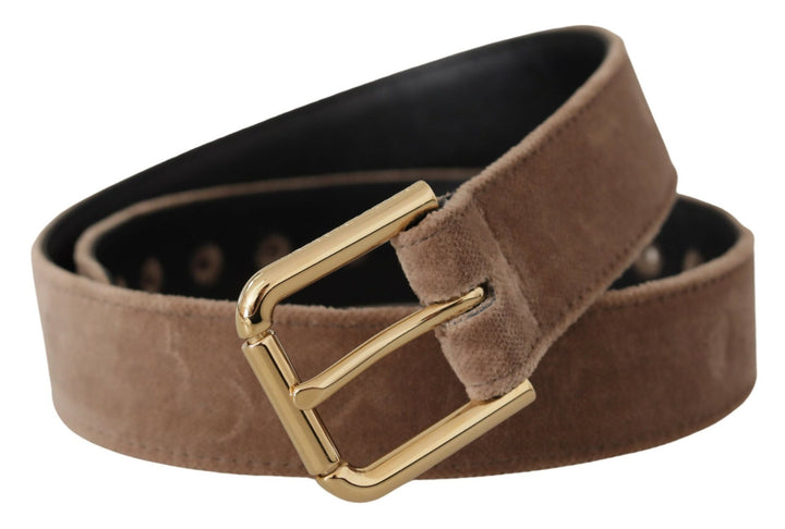 Elegant belt with velvet logo buckle