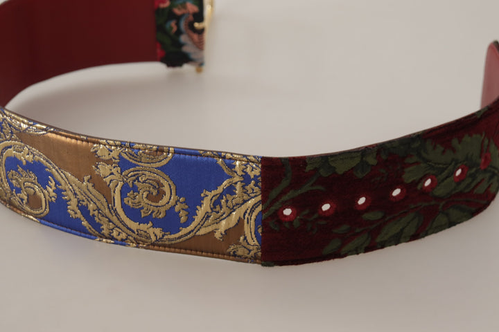 Leather belt with engraved logo in multicolor