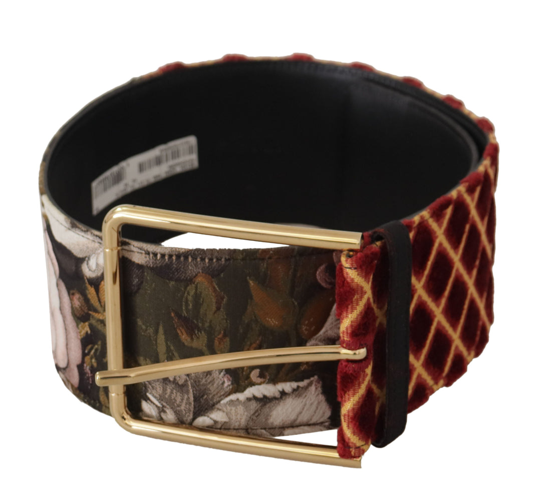 Leather belt with engraved logo in multicolor
