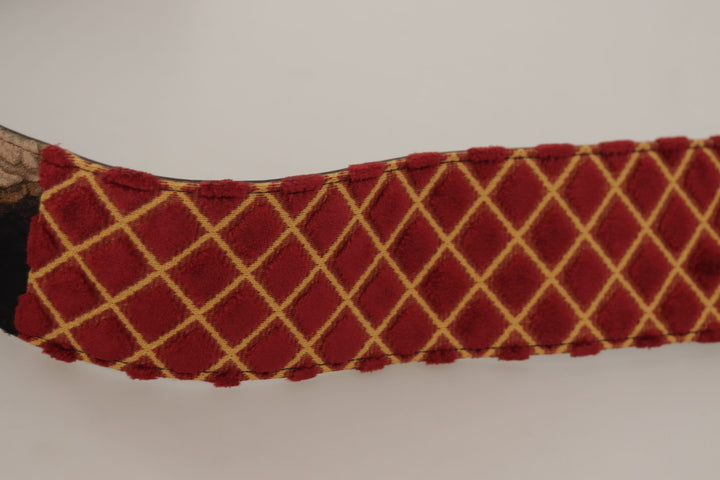 Leather belt with engraved logo in multicolor