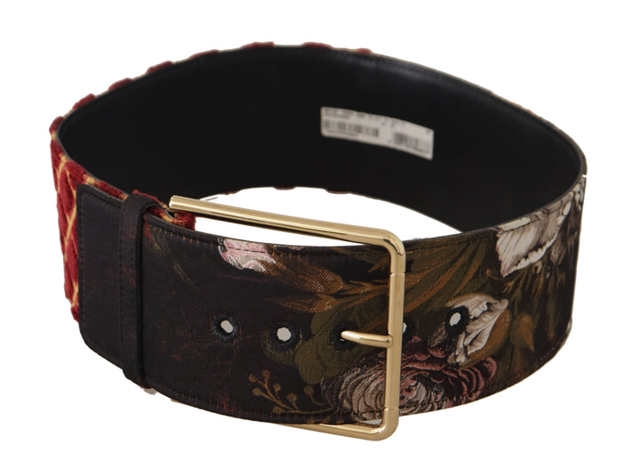 Leather belt with engraved logo in multicolor