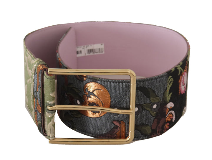 Elegant multicolor belt made of canvas and leather