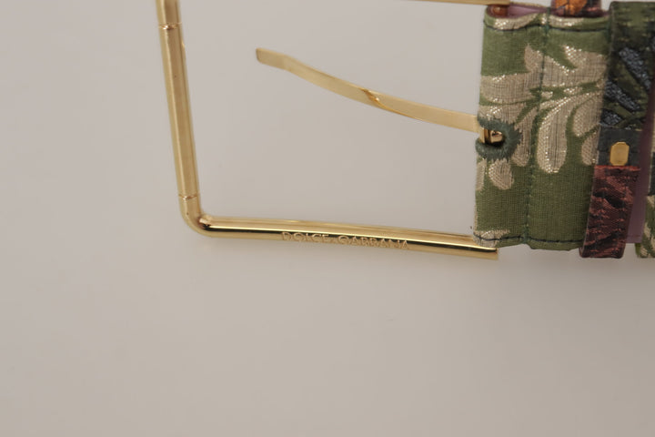 Elegant multicolor belt made of canvas and leather
