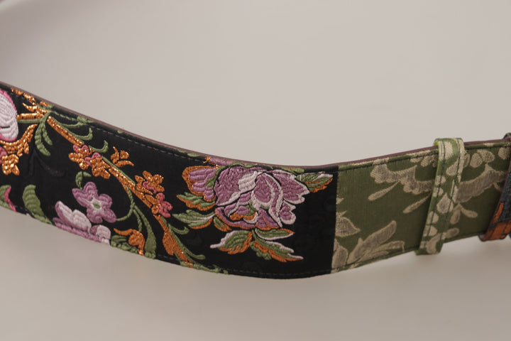 Elegant multicolor belt made of canvas and leather