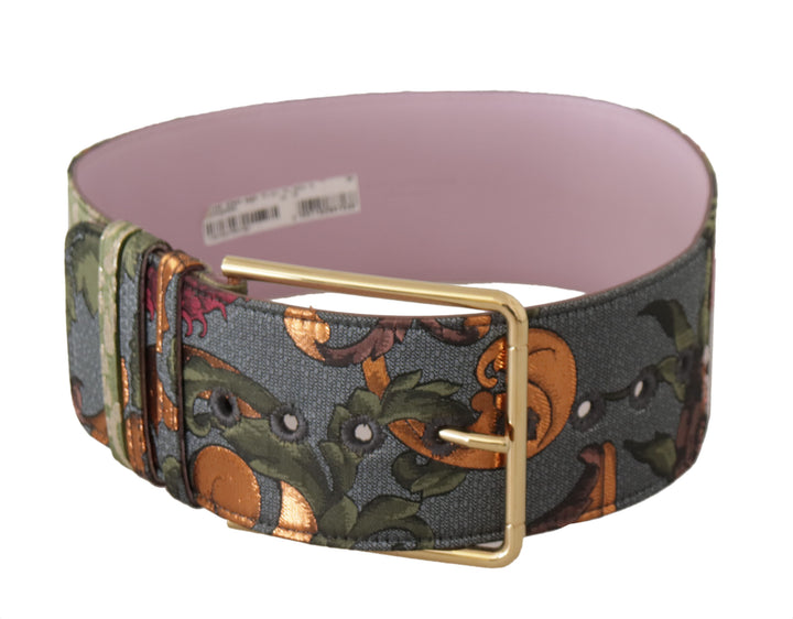 Elegant multicolor belt made of canvas and leather