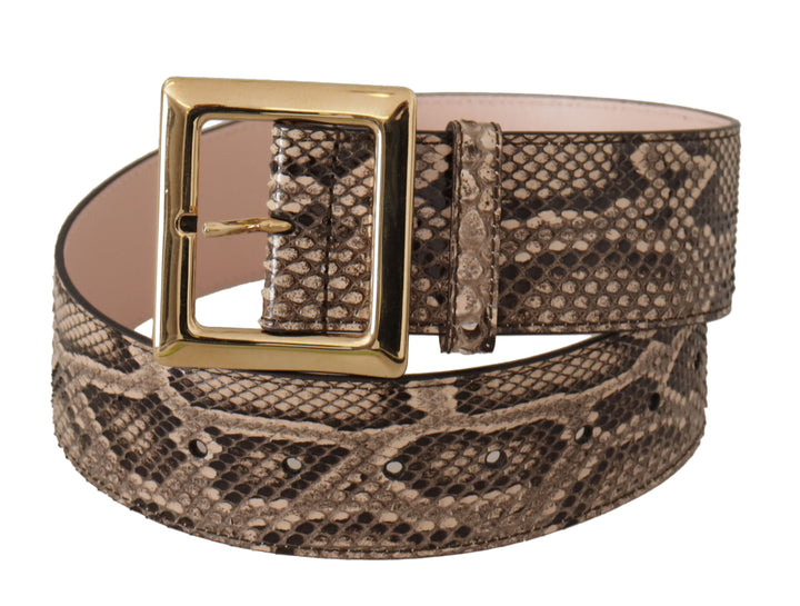 Elegant leather belt with logo buckle