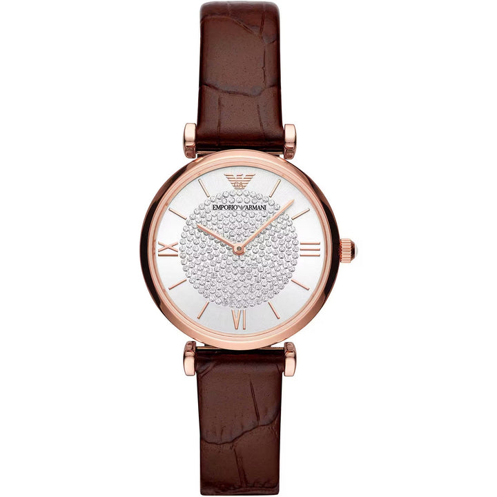 Elegante Bordeaux Lederuhr für Frauen