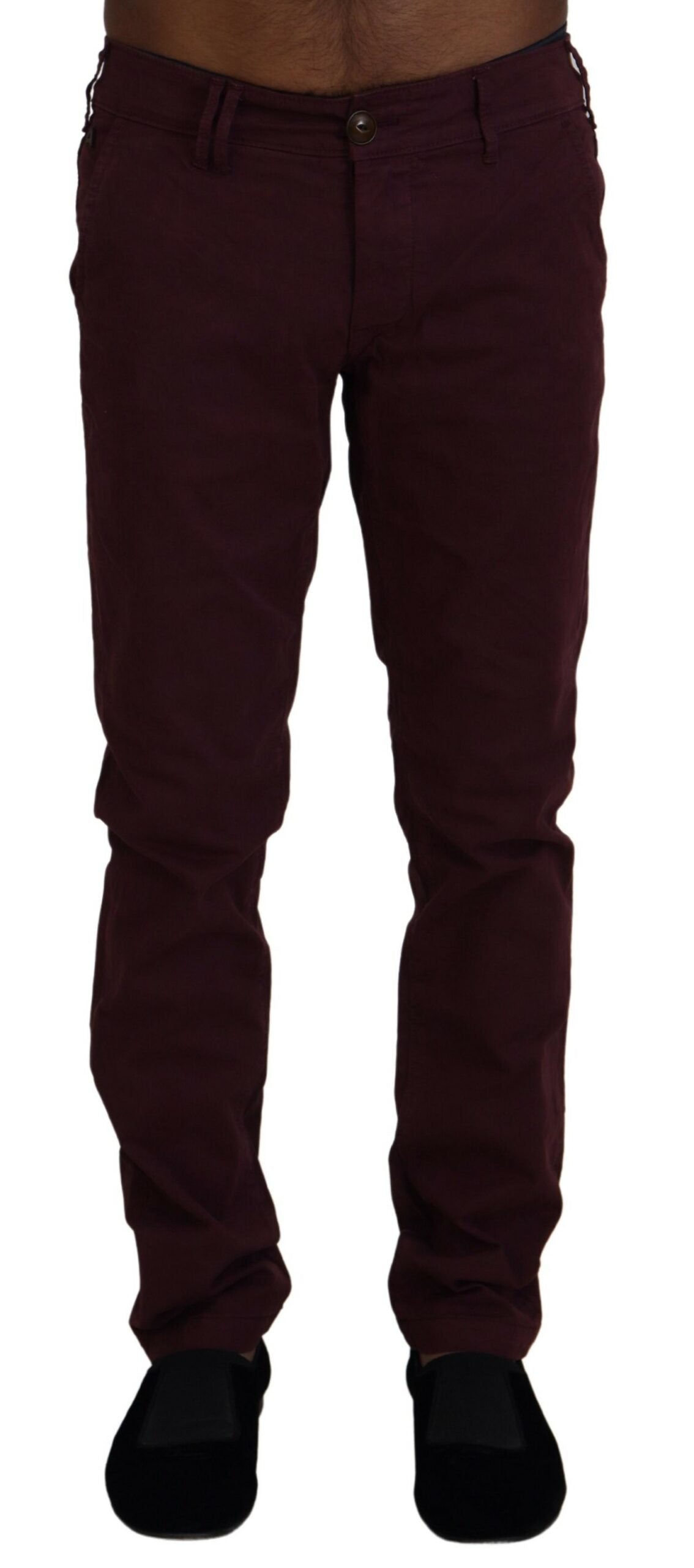 Kastanienbraune Baumwolle Stretch Skinny Casual Männer Hosen