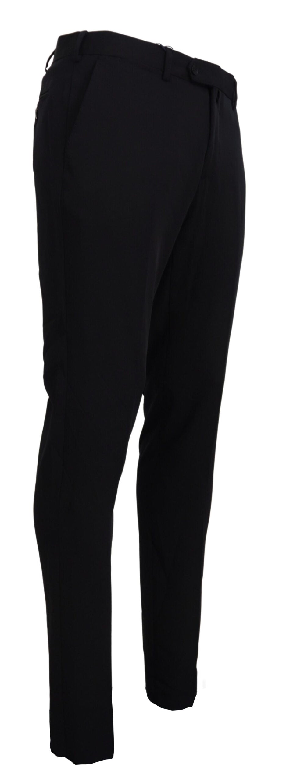 Schwarze konisch zulaufende Polyester-Kleid-Hose
