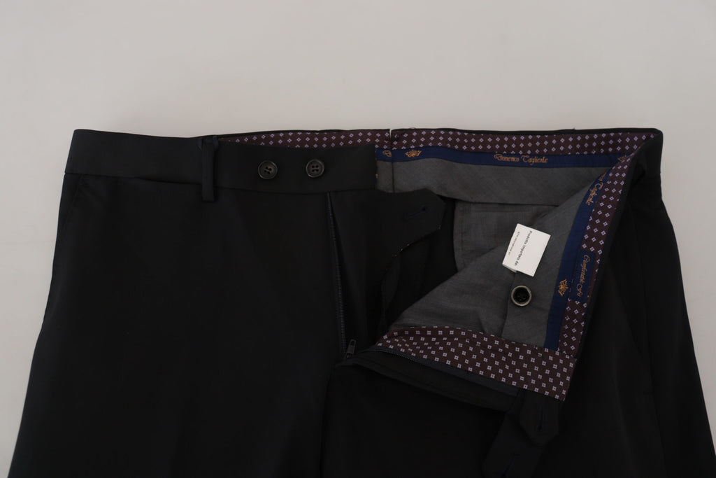 Schwarze konisch zulaufende Polyester-Kleid-Hose