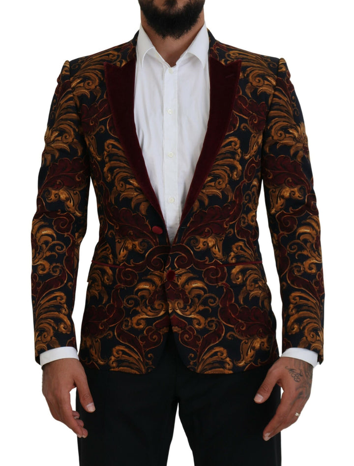 Elegant multicolor wool blend blazer