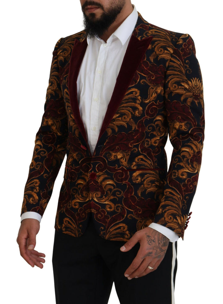 Elegant multicolor wool blend blazer