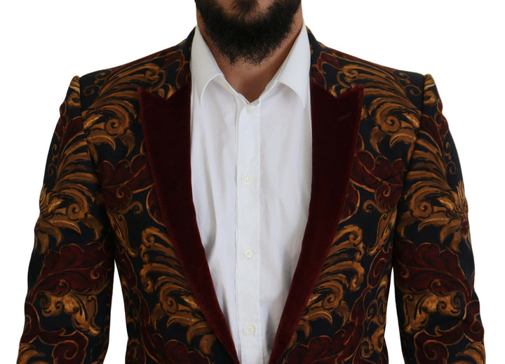 Elegant multicolor wool blend blazer