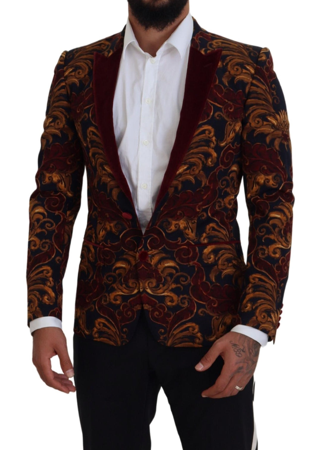 Elegant multicolor wool blend blazer
