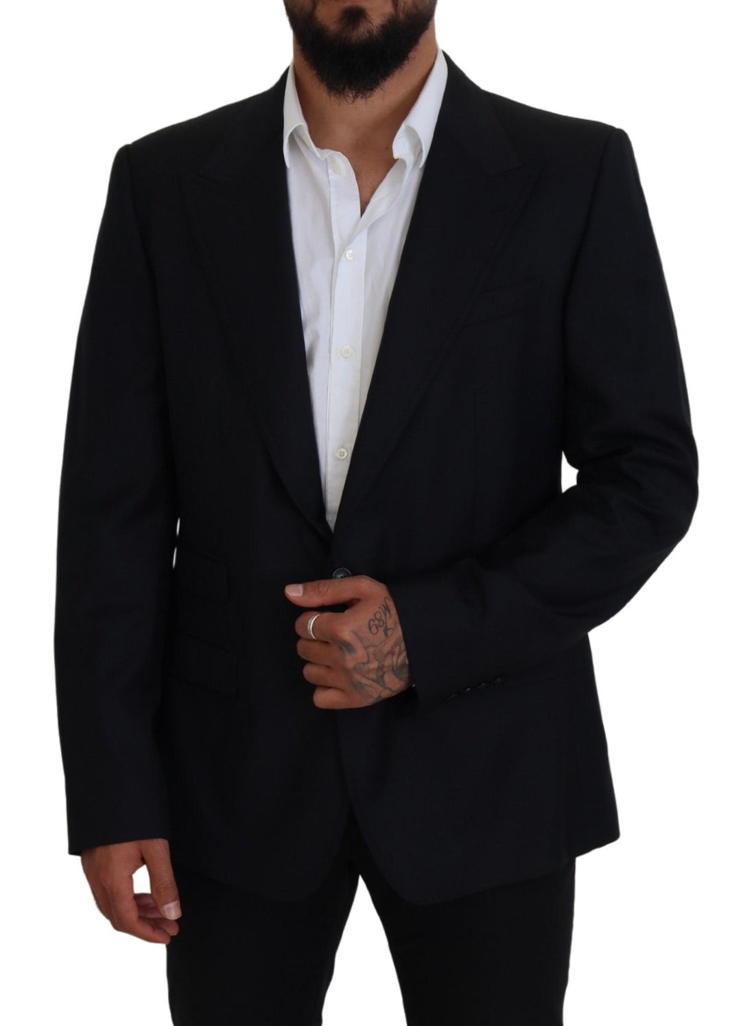Dunkelblauer formeller Sicilia Blazer aus Wolle