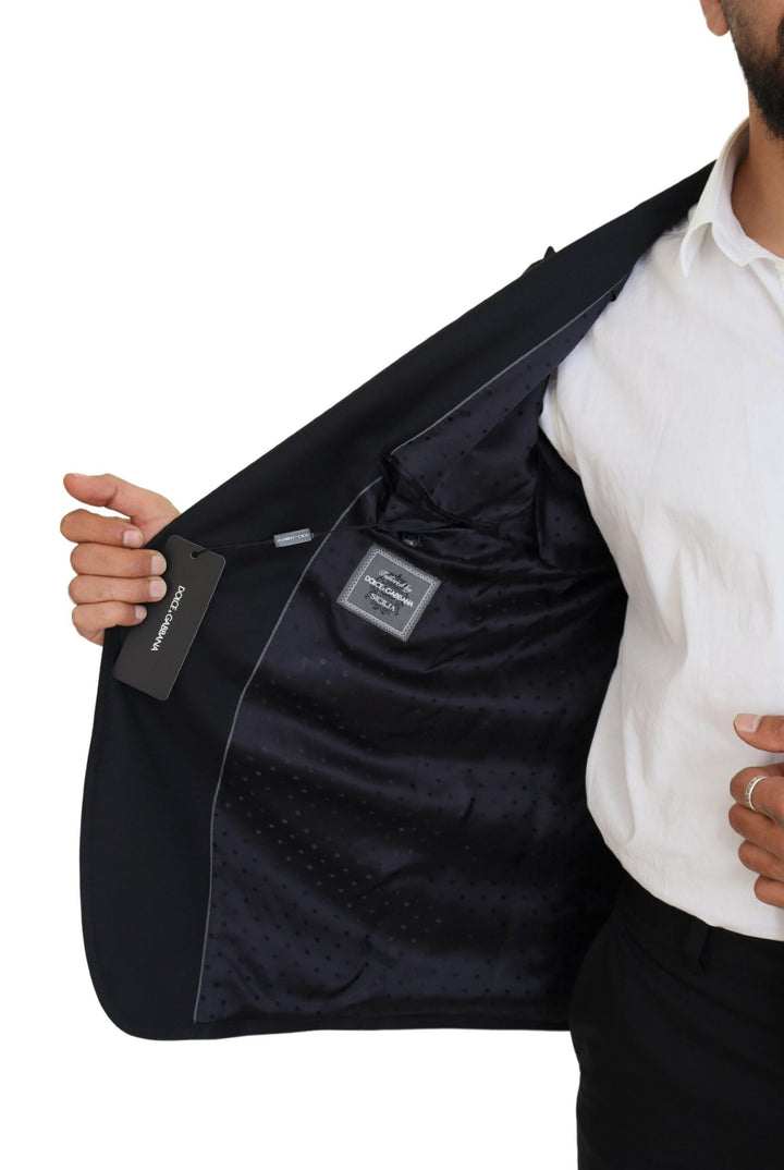 Dunkelblauer formeller Sicilia Blazer aus Wolle