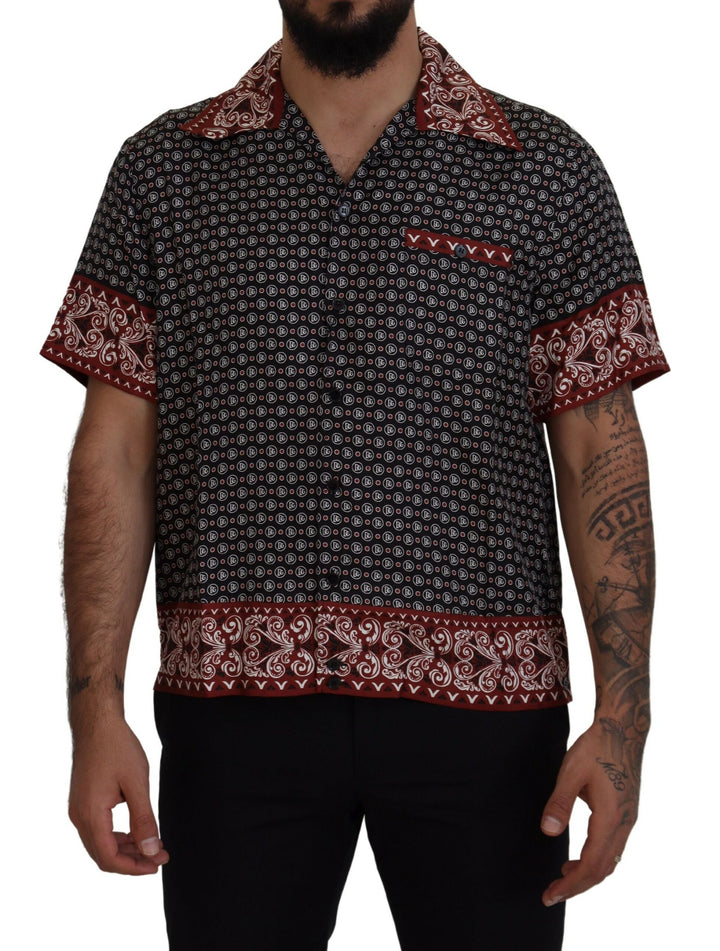 Elegant multicolor silk casual shirt