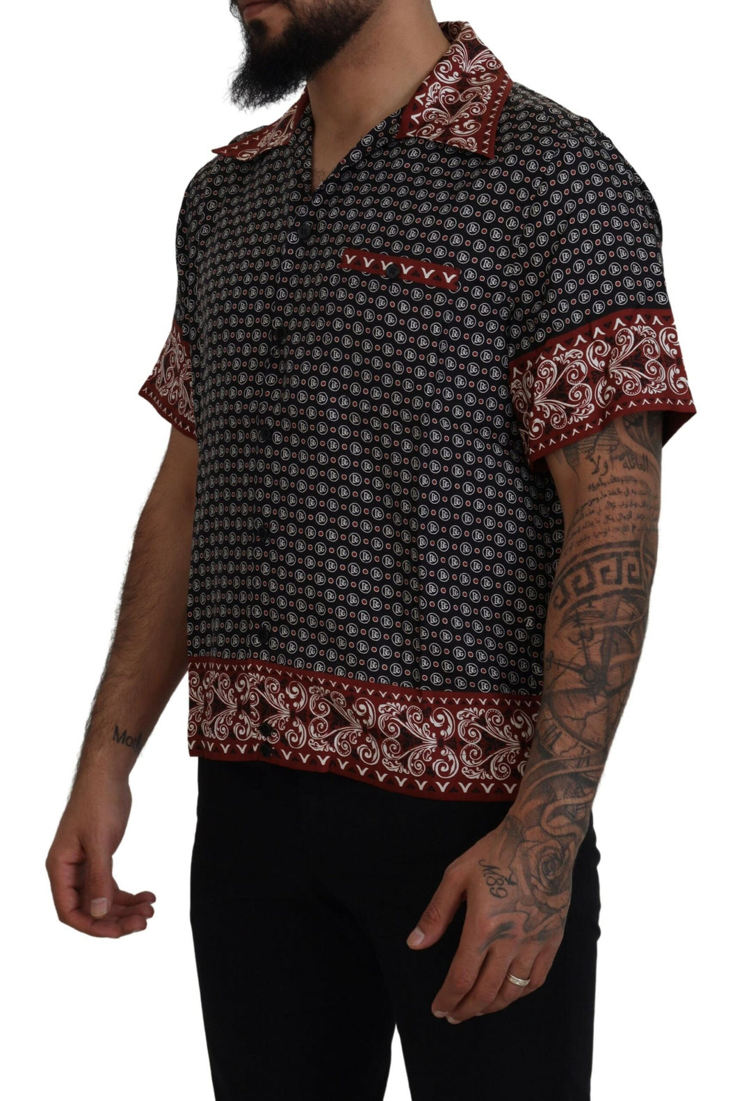 Elegant multicolor silk casual shirt