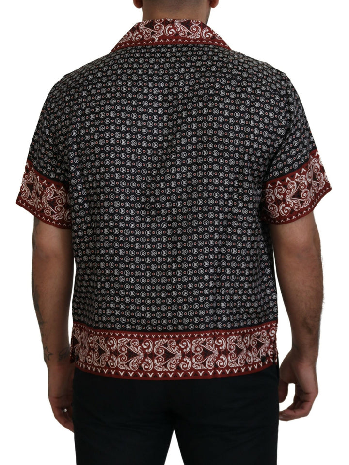 Elegant multicolor silk casual shirt