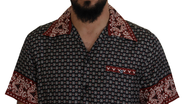 Elegant multicolor silk casual shirt