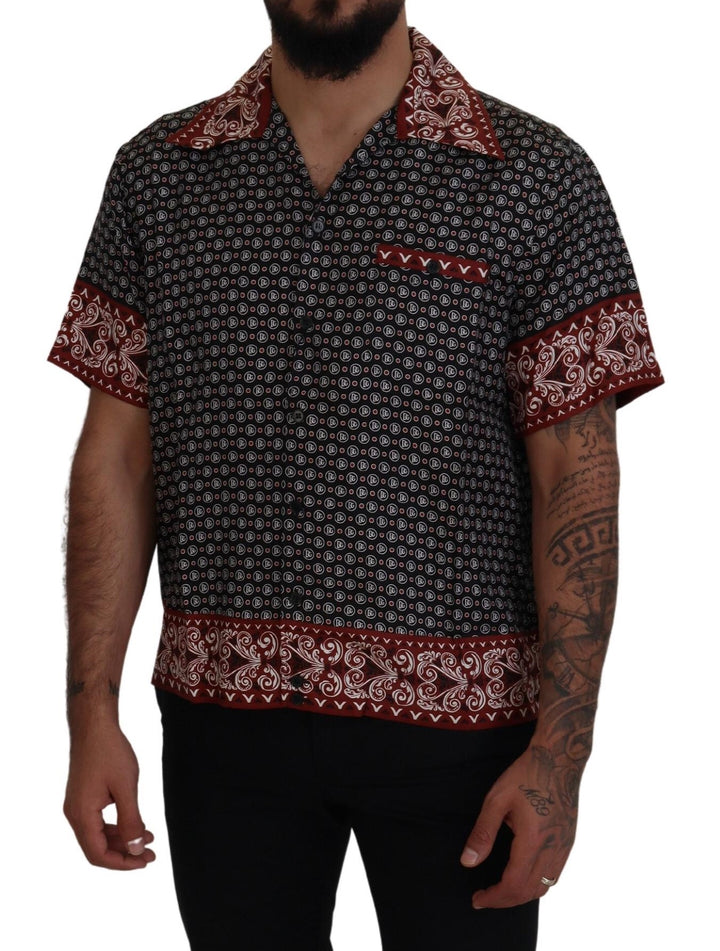 Elegant multicolor silk casual shirt