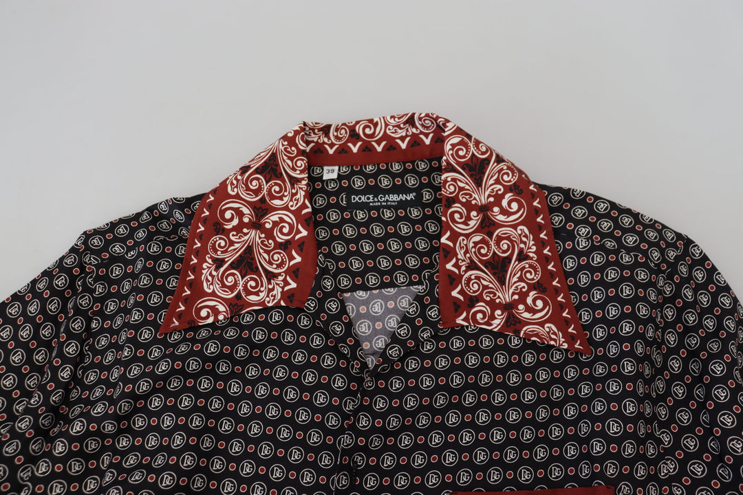Elegant multicolor silk casual shirt