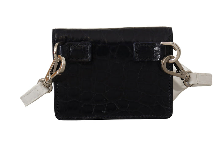 Blue Exotic Leather Wallet with Strap
