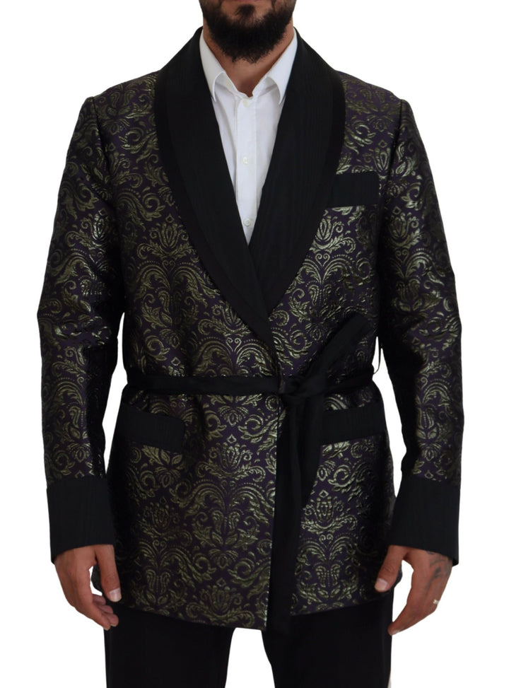 Gold Lila Barock Jacke Blazer Robe