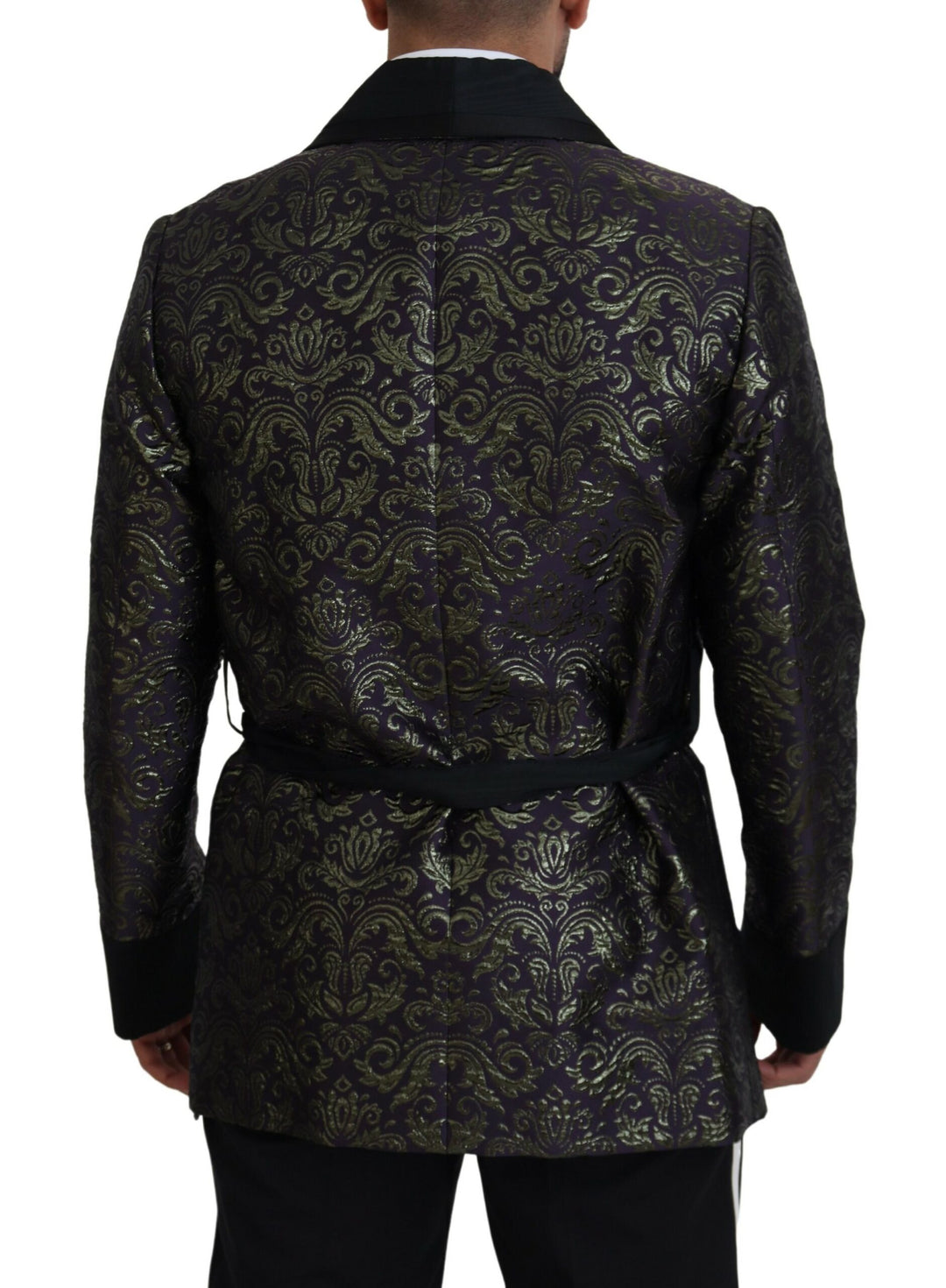 Gold Lila Barock Jacke Blazer Robe