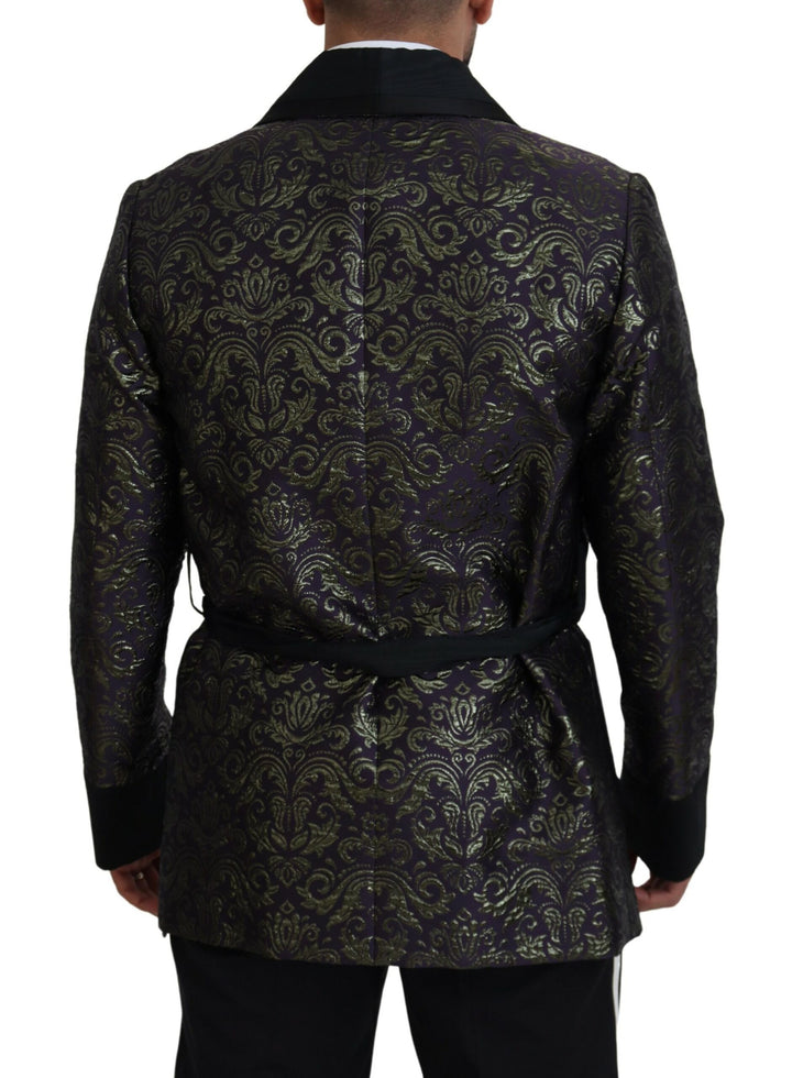 Gold Lila Barock Jacke Blazer Robe