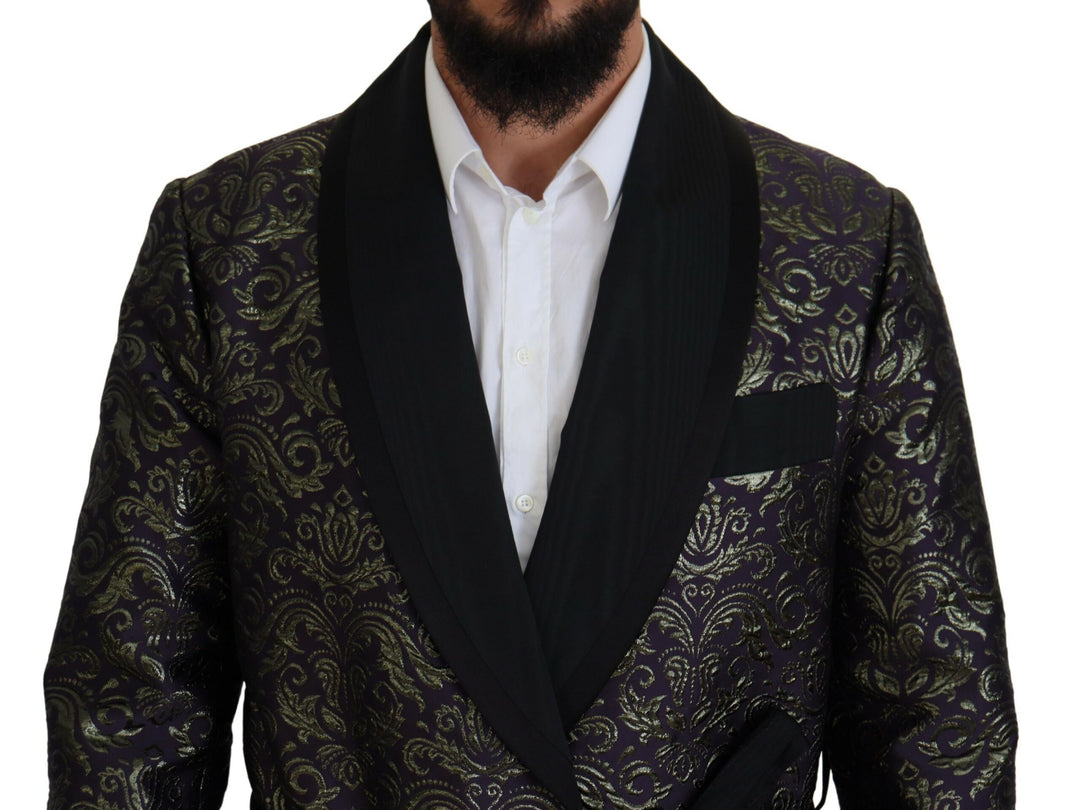 Gold Lila Barock Jacke Blazer Robe