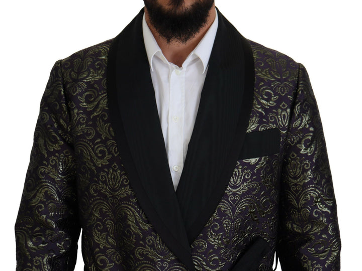 Gold Lila Barock Jacke Blazer Robe