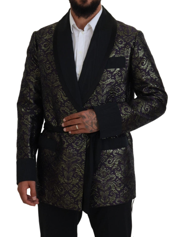 Gold Lila Barock Jacke Blazer Robe